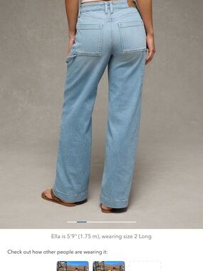 American Eagle Outfitters Light Blue High-Rise Wide-Leg Jeans